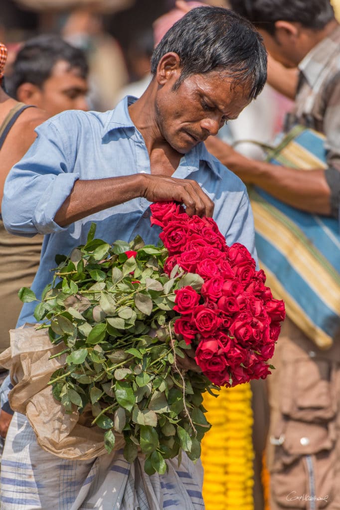 Flower market Calcutta Inde